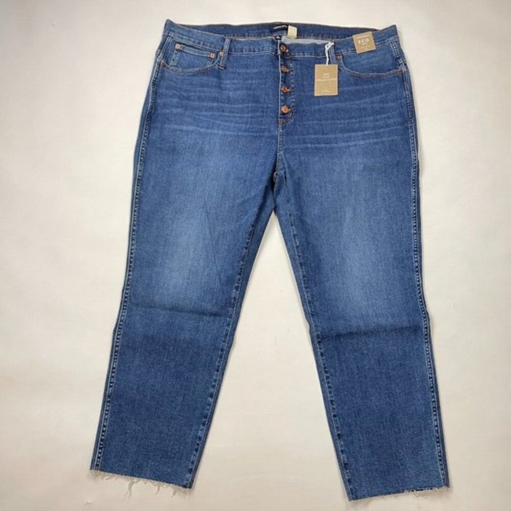 J Crew Vintage Straight Button Fly Jeans J9755 Stretch Cotton Blend Women 36 NWT